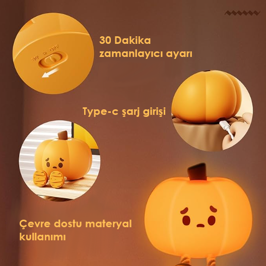 Sevimli Balkabağı Gece Lambası